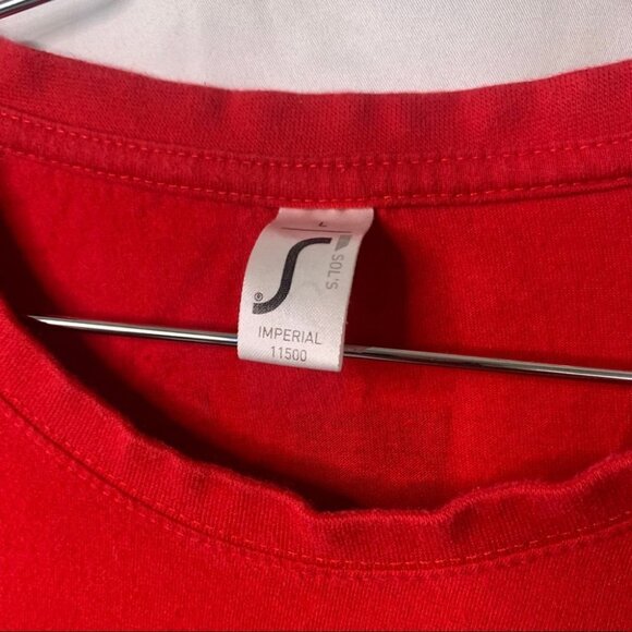 GAGA  WARRIOR MARIO BROS STYLE MULTICOLOUR LETTER RED GRAPHIC T-SHIRT SIZE LARGE - Picture 5 of 7